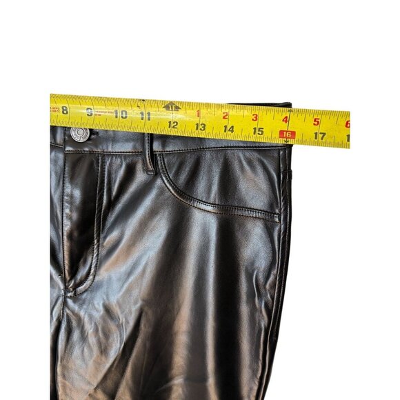 Joie Black Faux Leather Pants Size 8 Womens Relaxed Fit Size 8 - Picture 4 of 6